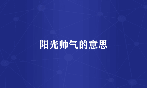 阳光帅气的意思