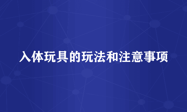 入体玩具的玩法和注意事项