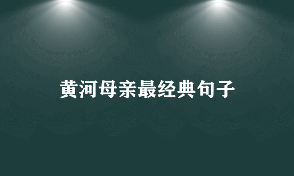 黄河母亲最经典句子