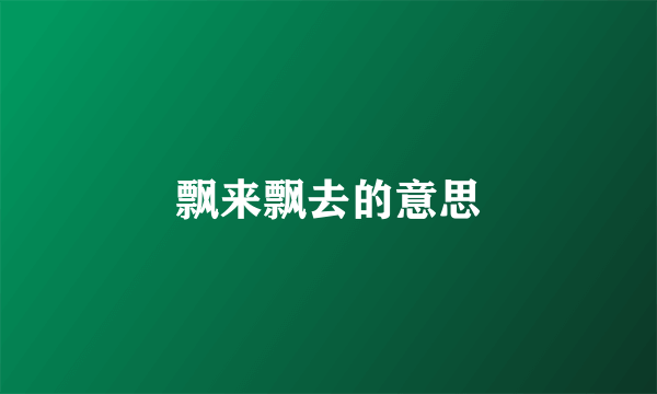 飘来飘去的意思