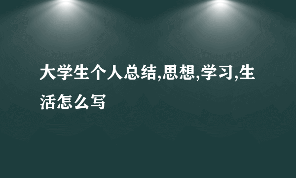 大学生个人总结,思想,学习,生活怎么写