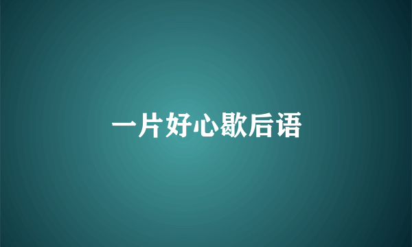 一片好心歇后语