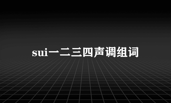 sui一二三四声调组词