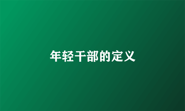 年轻干部的定义
