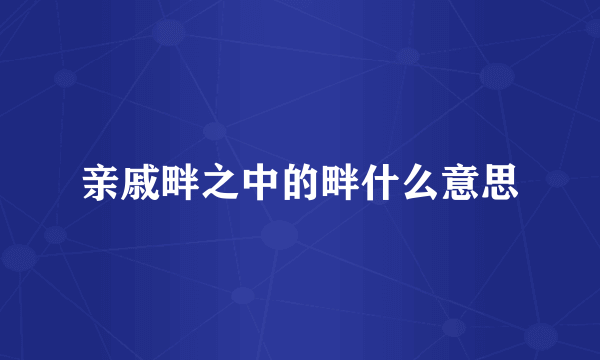 亲戚畔之中的畔什么意思