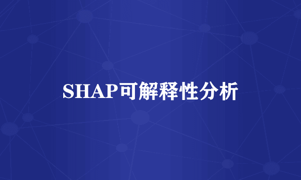 SHAP可解释性分析