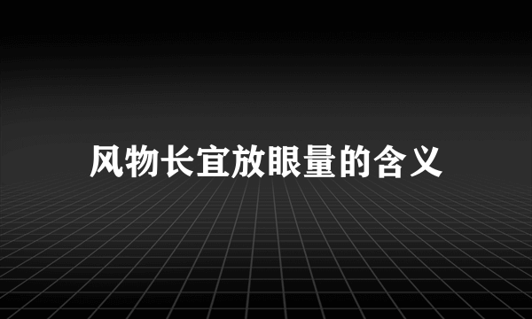 风物长宜放眼量的含义