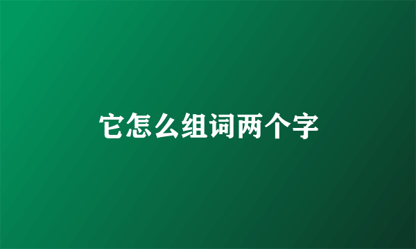 它怎么组词两个字