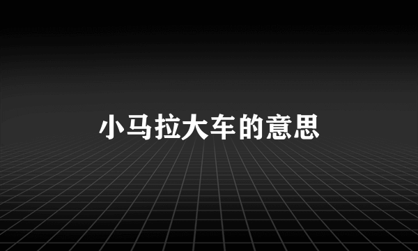 小马拉大车的意思