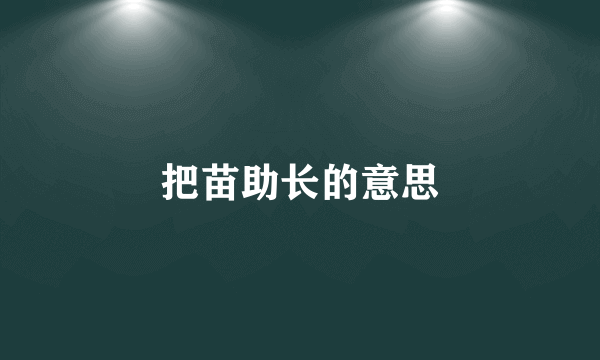 把苗助长的意思
