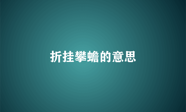 折挂攀蟾的意思