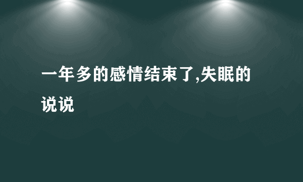 一年多的感情结束了,失眠的说说