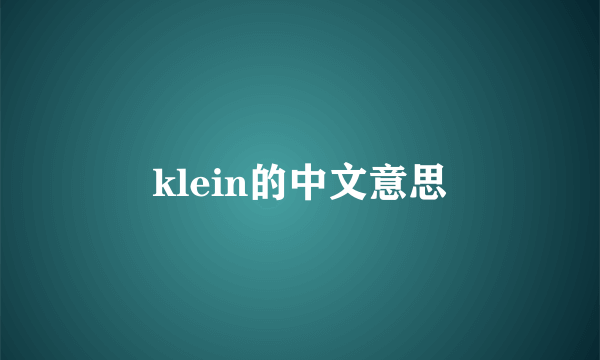 klein的中文意思