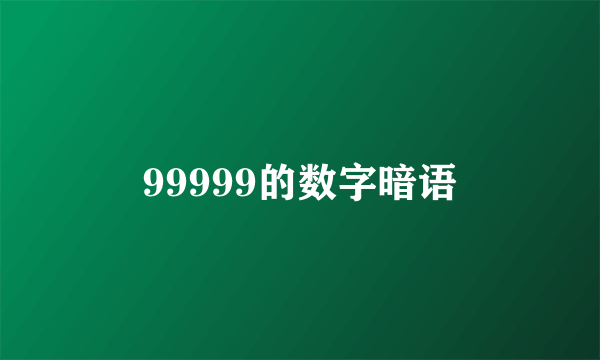 99999的数字暗语