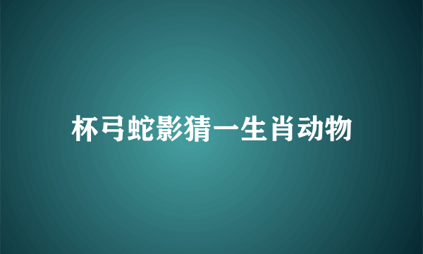 杯弓蛇影猜一生肖动物