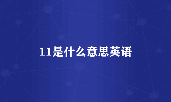 11是什么意思英语