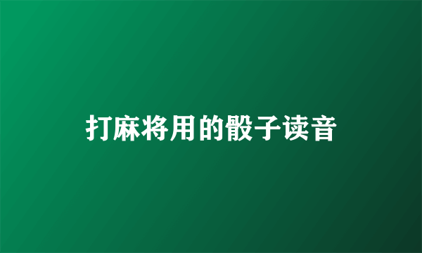打麻将用的骰子读音