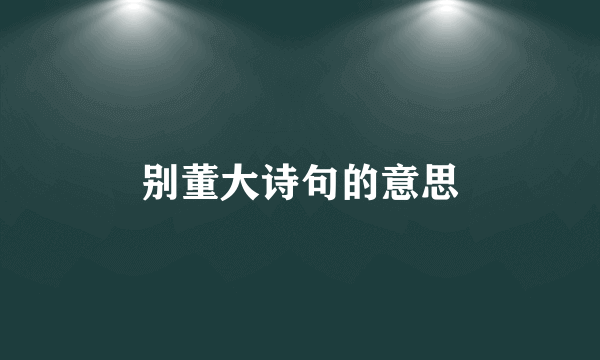 别董大诗句的意思