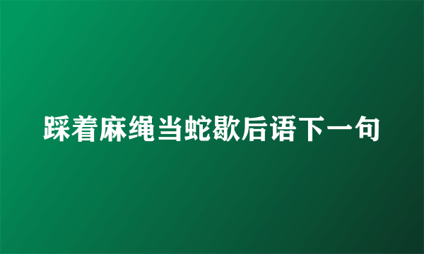 踩着麻绳当蛇歇后语下一句