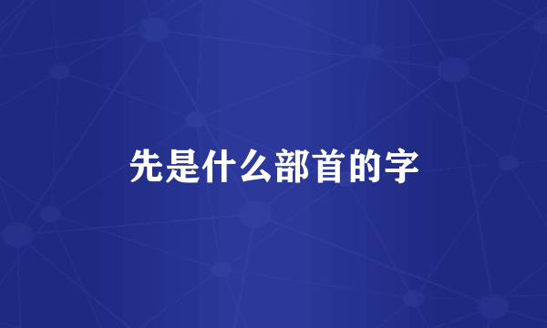 先是什么部首的字