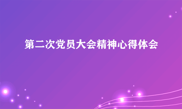 第二次党员大会精神心得体会