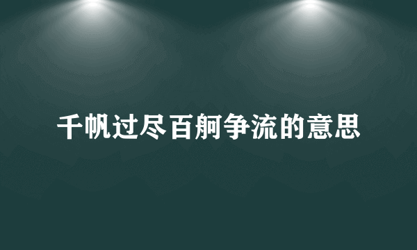 千帆过尽百舸争流的意思