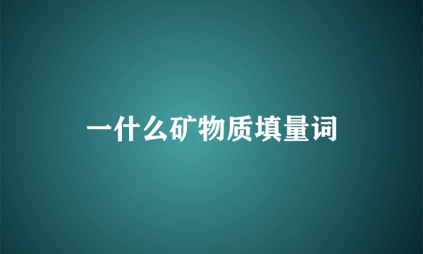 一什么矿物质填量词