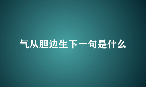 气从胆边生下一句是什么