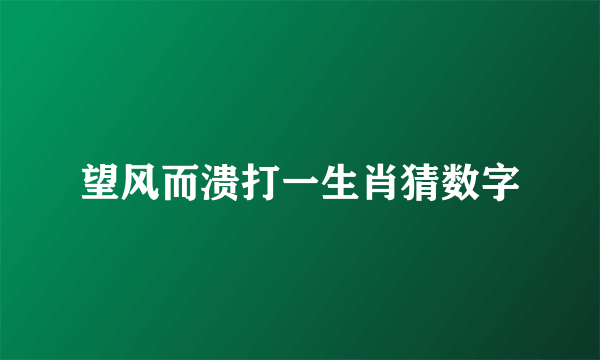 望风而溃打一生肖猜数字