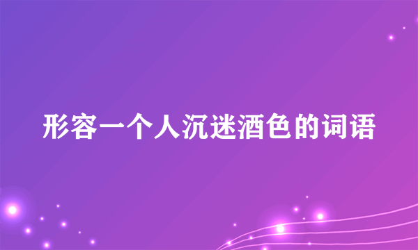 形容一个人沉迷酒色的词语