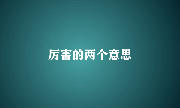 厉害的两个意思