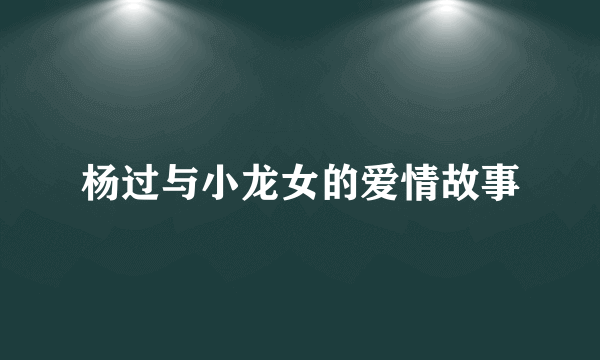 杨过与小龙女的爱情故事
