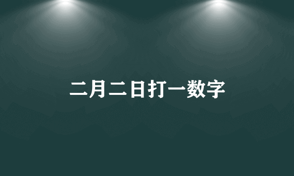 二月二日打一数字