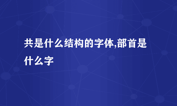 共是什么结构的字体,部首是什么字