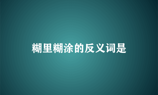 糊里糊涂的反义词是