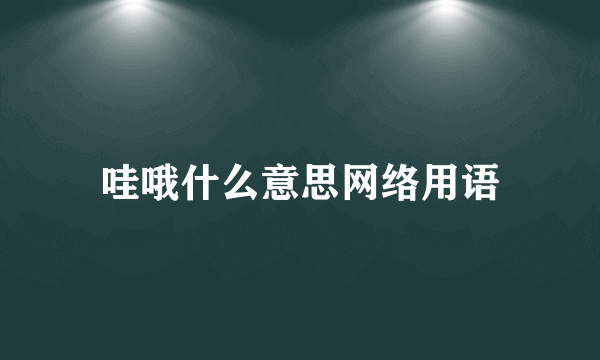 哇哦什么意思网络用语