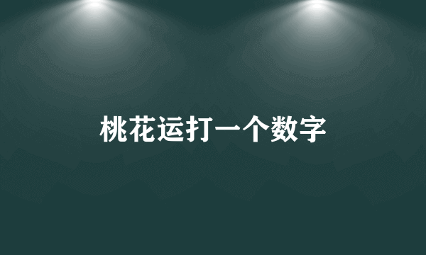 桃花运打一个数字