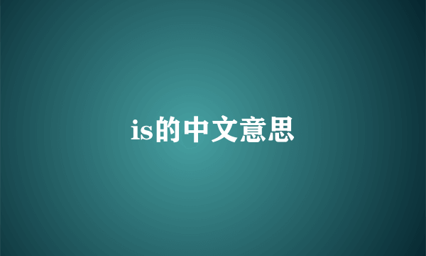 is的中文意思
