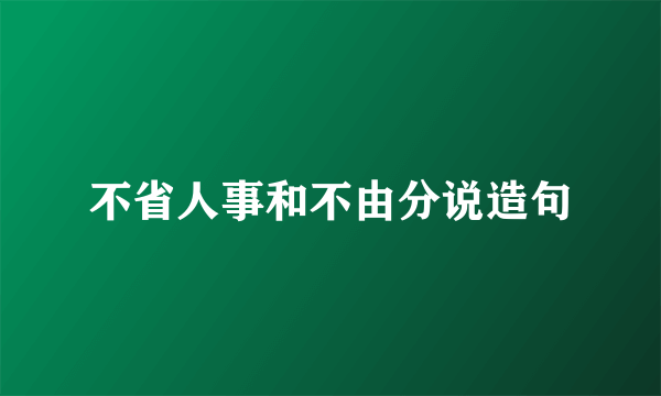 不省人事和不由分说造句