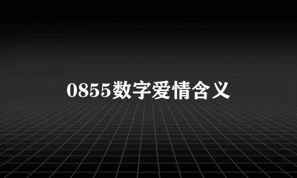 0855数字爱情含义