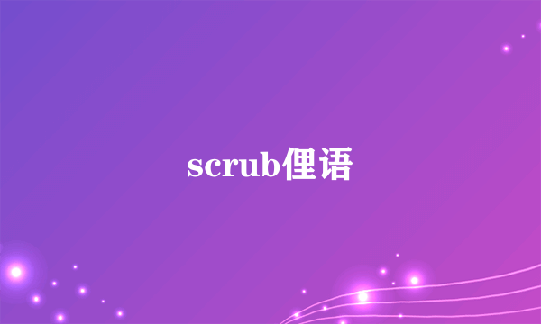 scrub俚语