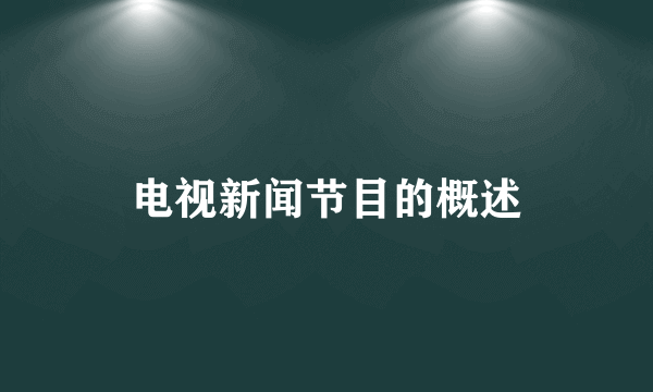 电视新闻节目的概述