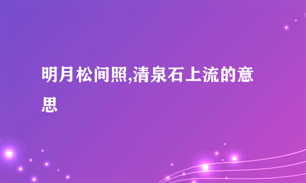 明月松间照,清泉石上流的意思