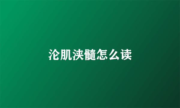 沦肌浃髓怎么读