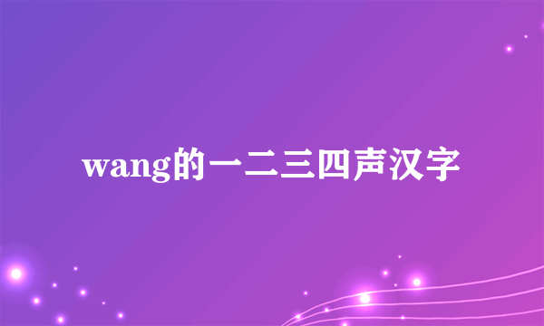 wang的一二三四声汉字