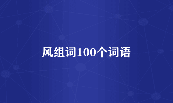 风组词100个词语