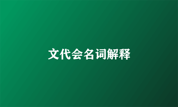 文代会名词解释