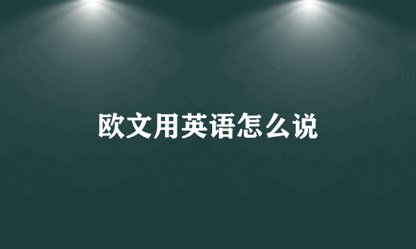 欧文用英语怎么说