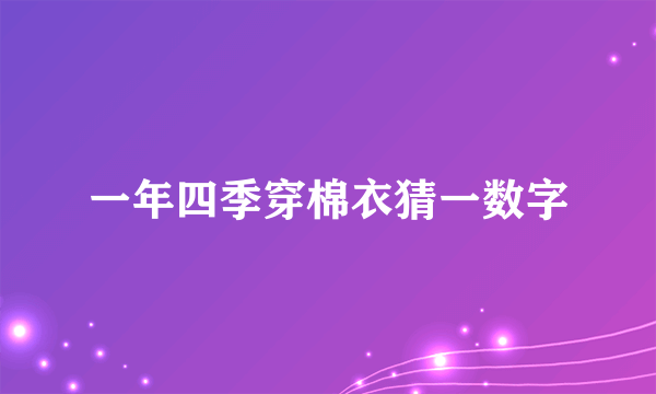 一年四季穿棉衣猜一数字