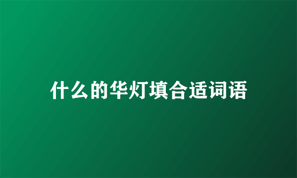 什么的华灯填合适词语